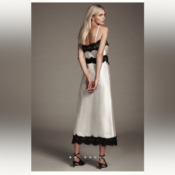 NWT Anthropologie Let Me Be Polina Strapless Lace Trim Midi Dress Women’s Small - Picture 3 of 10